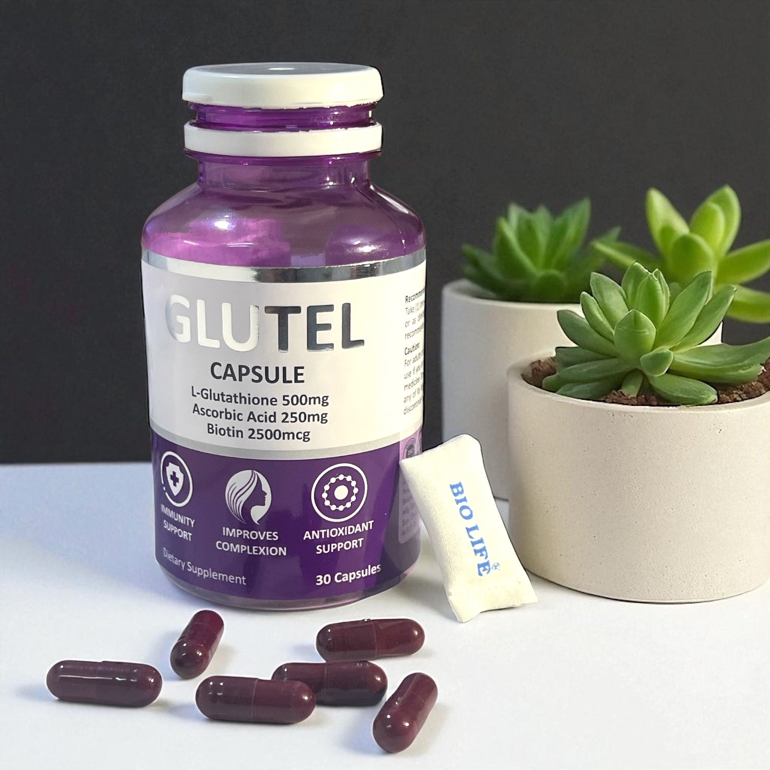Glutel Capsule (L-Glutathione + Vitamin C + Biotin)